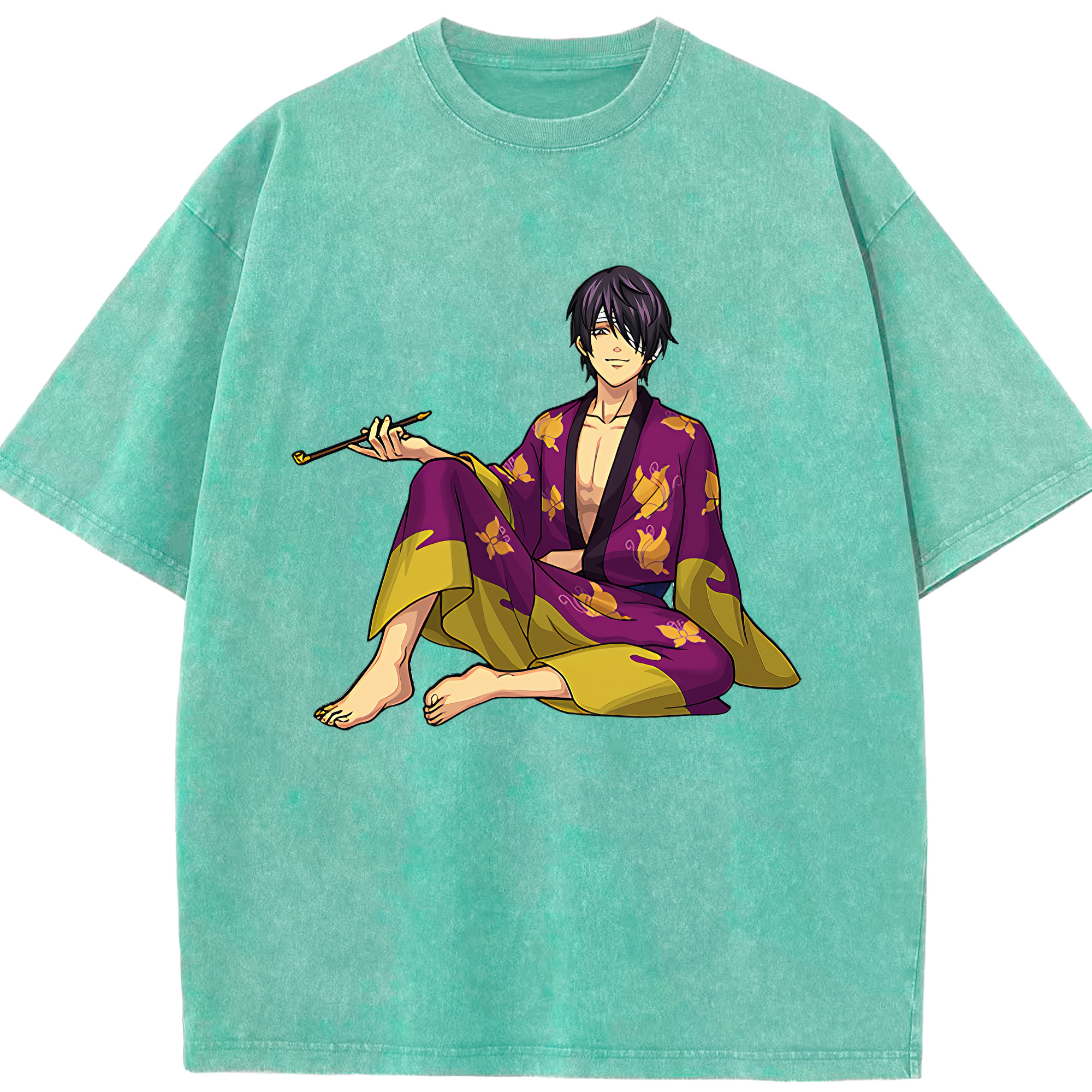 （画像用） ぎんたま 坂田銀時（さかたぎんとき） 神楽 志村新八（しむら しんぱち） GINTAMA Sakata Gintoki Kagura Shimura Shinpachi 綿100% ヴィンテージ風 半袖Tシャツ（フロントプリント）